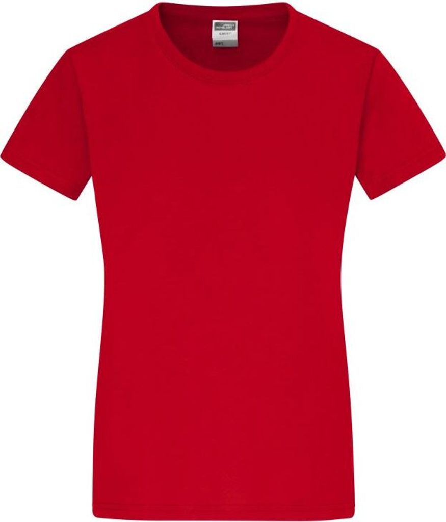 Ladies' Slim Fit-T Figurbetontes Rundhals-T-Shirt red, Gr. L