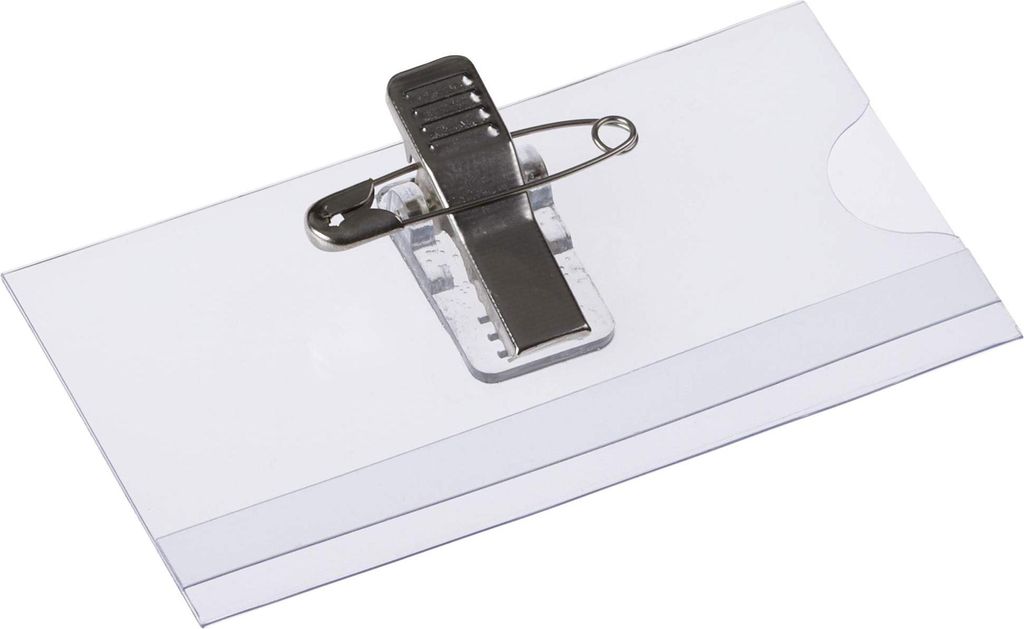 EUROPEL 121260 Porte-nom, avec pince combinée, 40 x 75 mm Image du produit 