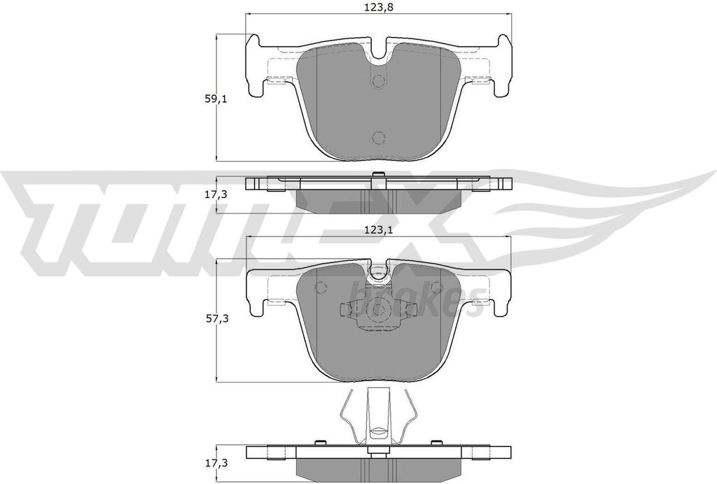 TOMEX brakes Bremsbeläge Satz Hinten Bremsklötze für BMW 3 Touring (F31) TX 19-29