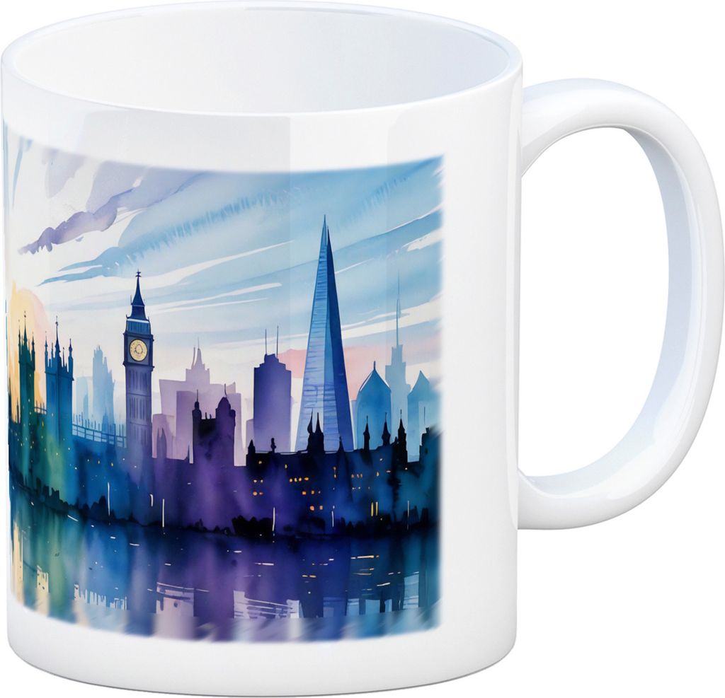 London Skyline Aquarell Kaffeebecher