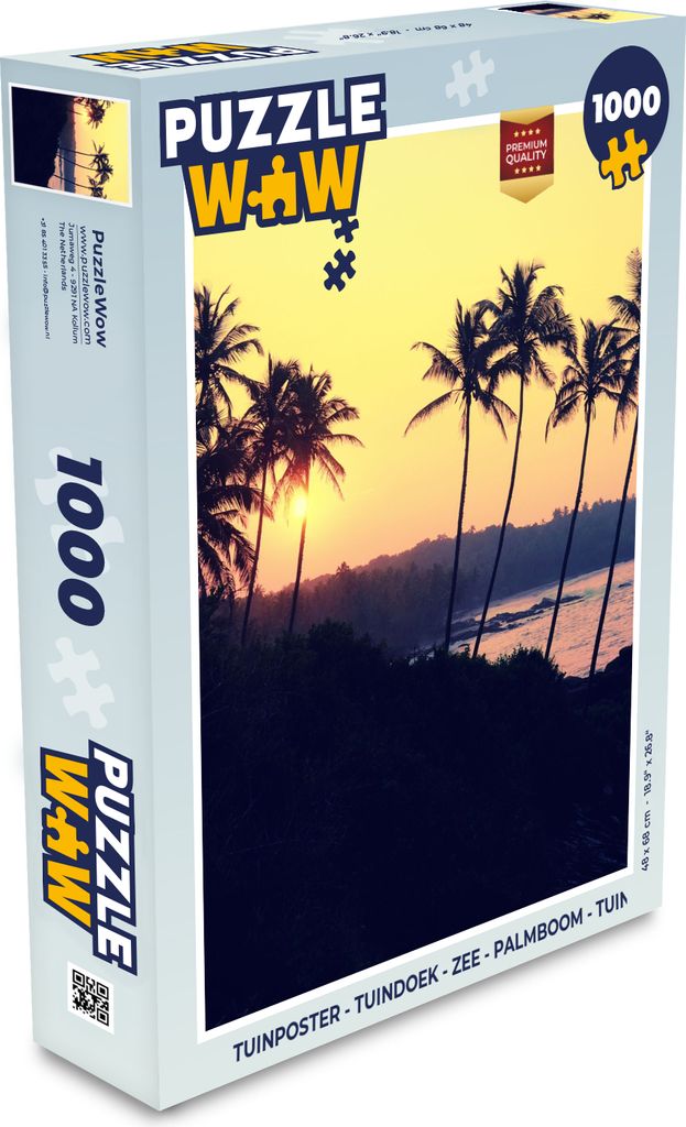 MuchoWow Puzzle 1000 Teile Meer - Palme - Abend - Landschaft - Spielzeug - Alt und Jung - Spiele - Puzzeln