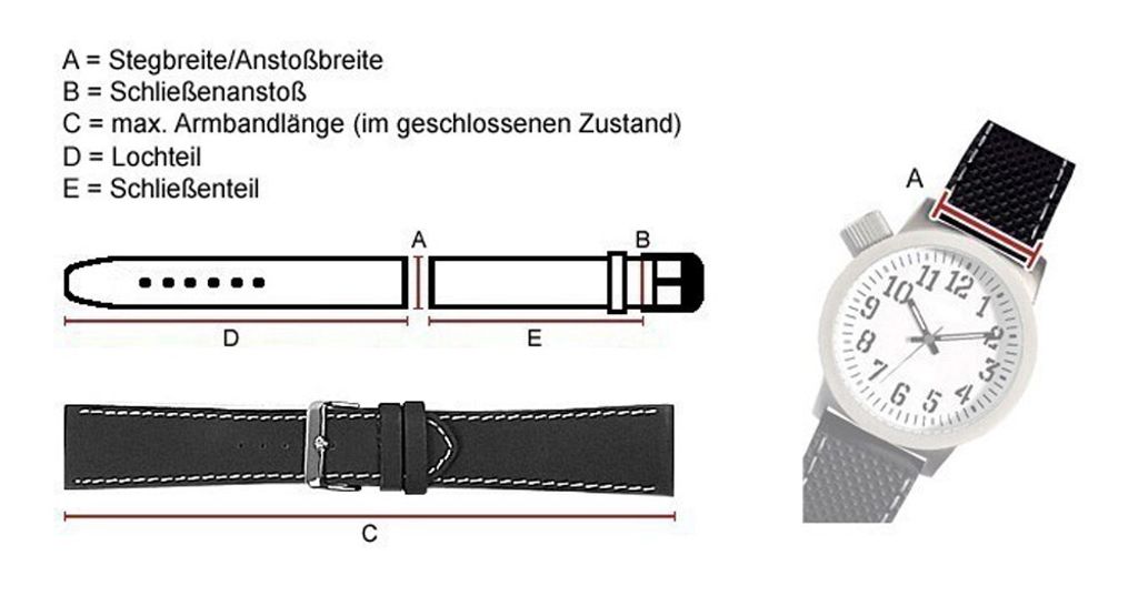 EULIT Zeppelin Uhrenarmband robustes Rindleder | braun | Kontrastnaht, Stegbreite:20mm