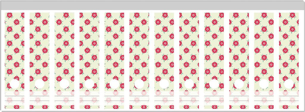 Wallario Ordnerrücken Sticker, selbstklebend für breite Ordner, 12 Stück, Motiv Muster mit Blüten und Blättern