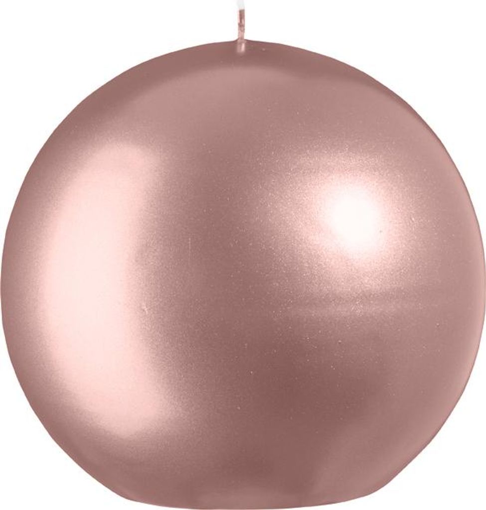 Kugelkerzen Metallic-Lack Matt Taupe Rose Ø 12 cm, 1 Stück