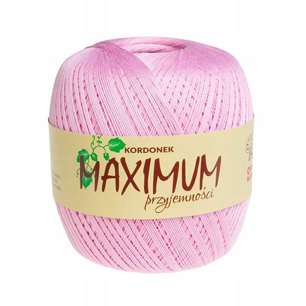 Kordonek MAXIMUM 100g – Farbe 1602 Rosa – Hochwertiges Häkel- & Strickgarn – Fein, Reißfest & Ideal für Spitze, Handarbeiten & DIY