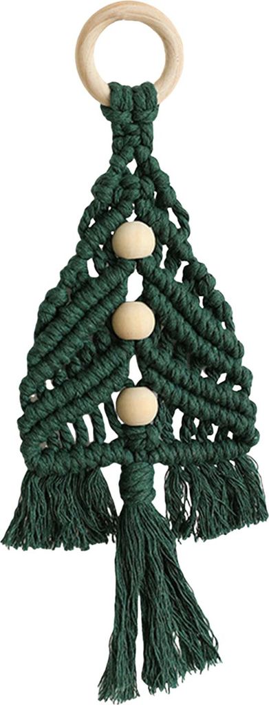 1/3-teiliger Weihnachtsanhänger mit goldenen Glocken, buntes Seil, handgewebt, Weihnachtsbaumform, saisonaler Anhänger, Weihnachtsdekoration