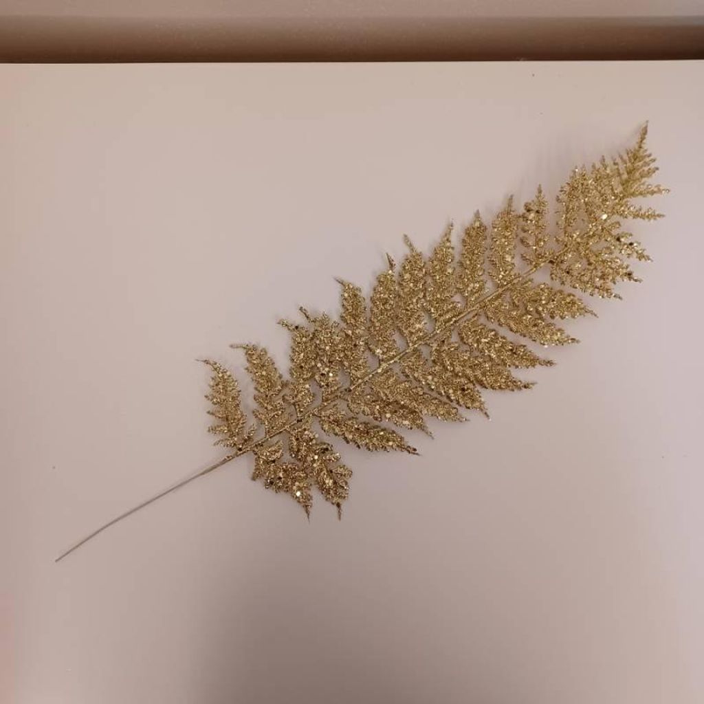 DECOLED Goldornament, Farnzweig, 55 cm