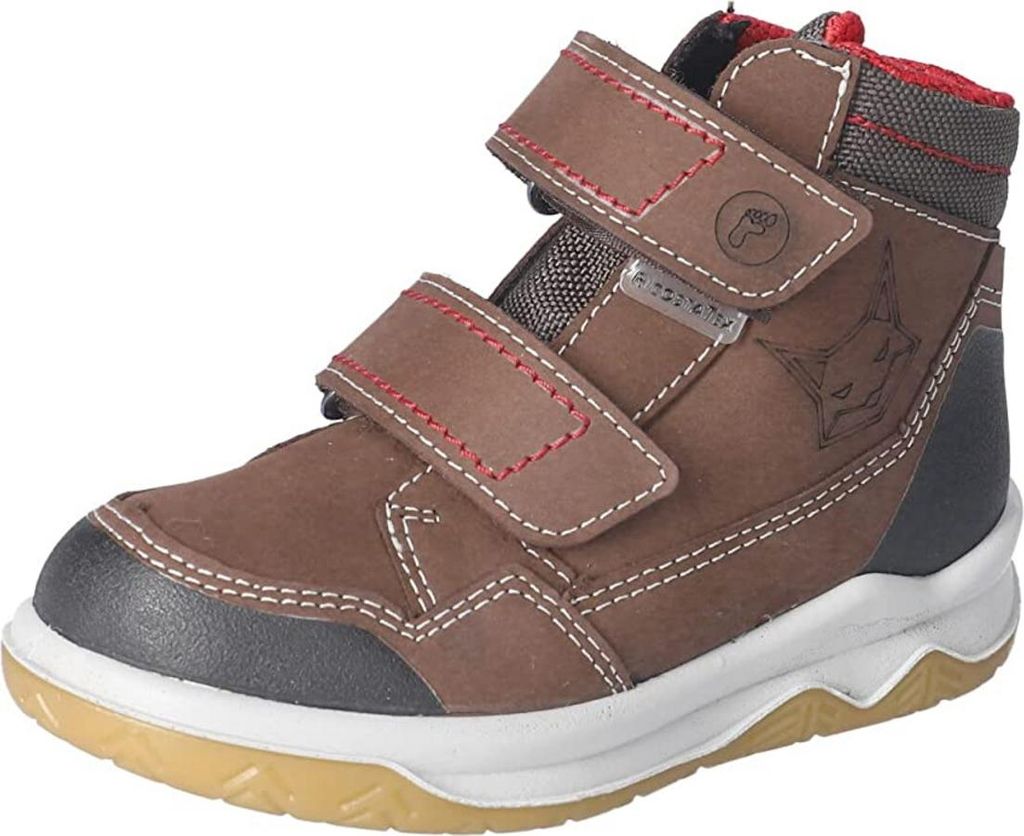 RICOSTA Coole Boots FOX von PEPINO für schlaue Füchse echt Leder/Textil Klettverschluss Warmfutter Jungen Mädchen uni hazel Braun Größe 30
