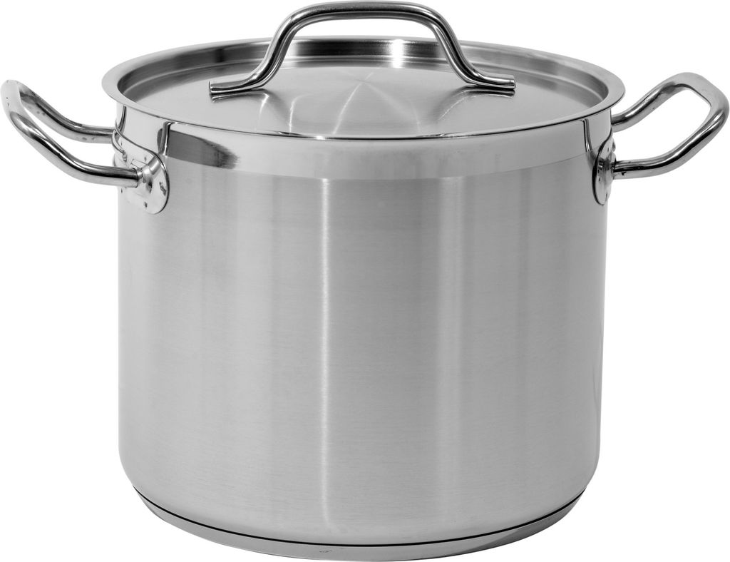 Hoher Kochtopf mit Deckel aus Edelstahl 21/0, 24 cm, 9 l Produktbild 