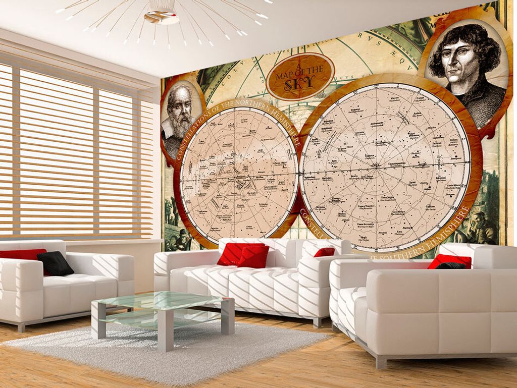 Vlies Fototapete 350x256 cm Tapeten Wandtapete XXL Sternzeichen Atlas Foto Vintage Antik Welt f-A-0088-a-d