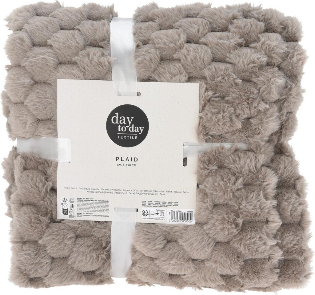 Decke / Tagesdecke Bumpy 150x125 cm, taupe