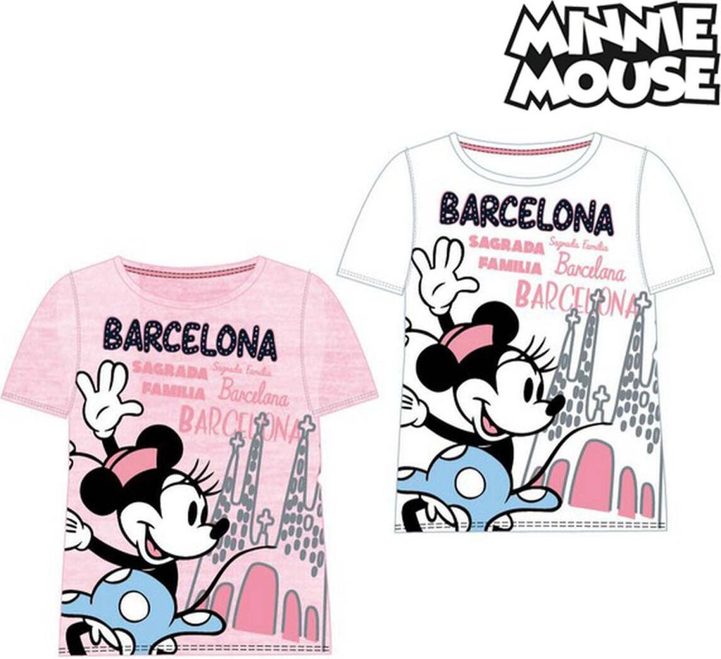 Kurzarm-T-Shirt für Kinder Barcelona Minnie Mouse 73847: 3 Jahre / Weiß