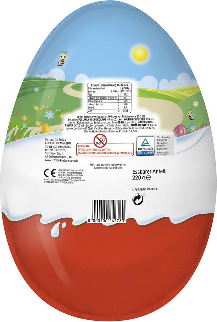 Kinder Überraschung Riesen Ei Jungen aus Vollmilch Produktbild 