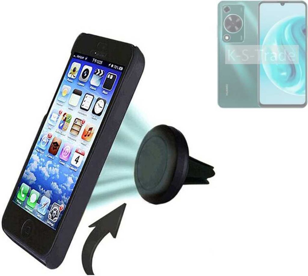 K-S-Trade Kompatibel mit Huawei Enjoy 70 Auto Handy Halterung KFZ Halter Lüftungsgitterhalterung Air Vent mount Smartphone Halter