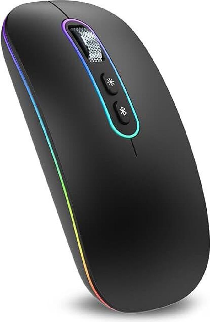 cimetech Bluetooth Mouse Wireless (Bluetooth 5.1 + USB 2.4 GHz) LED Dual Mode Rechargeable Optical Office Wireless Mouse for Laptop MacBook Air Pro...