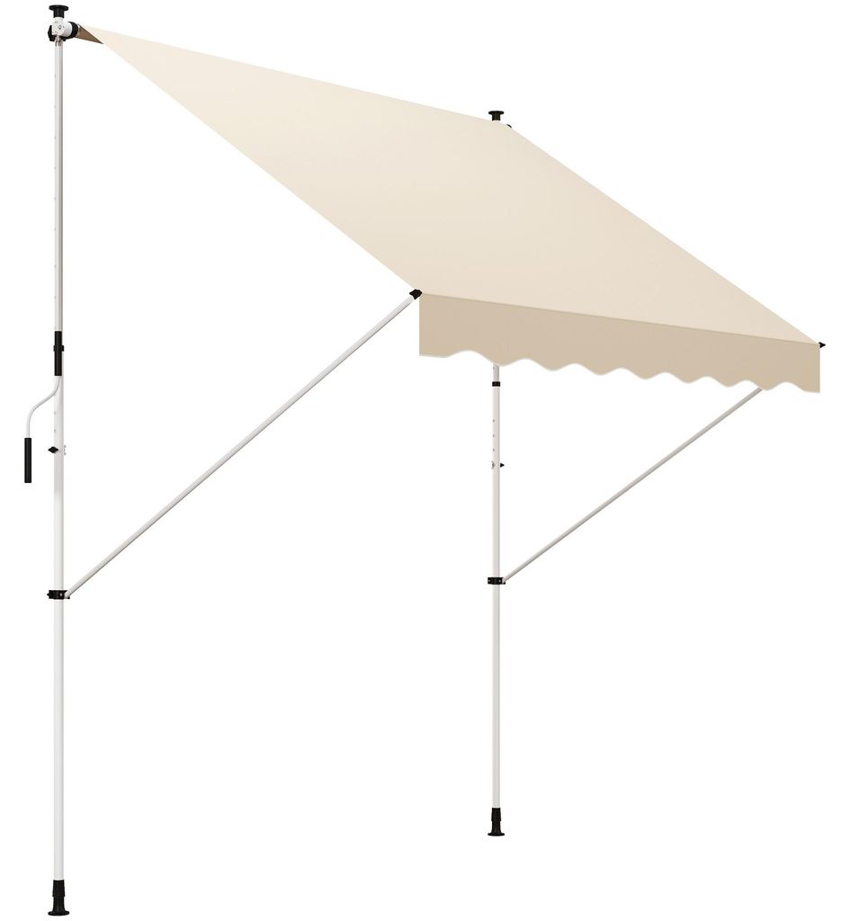 Klemmmarkise mit Handkurbel h?henverstellbar Gelenkarmmarkise schmutzabweisend. witterungsbest?ndig Balkonmarkise 150cm breit Terrassenmarkise fš...
