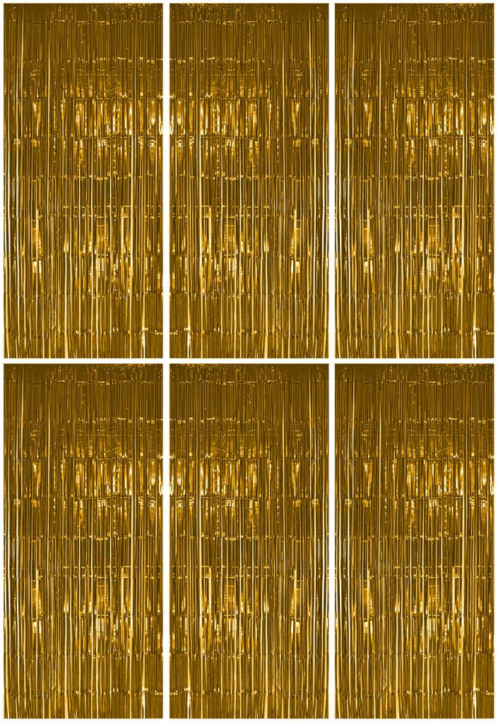 6x Lametta Vorhang - gold - 91x244 cm Produktbild 