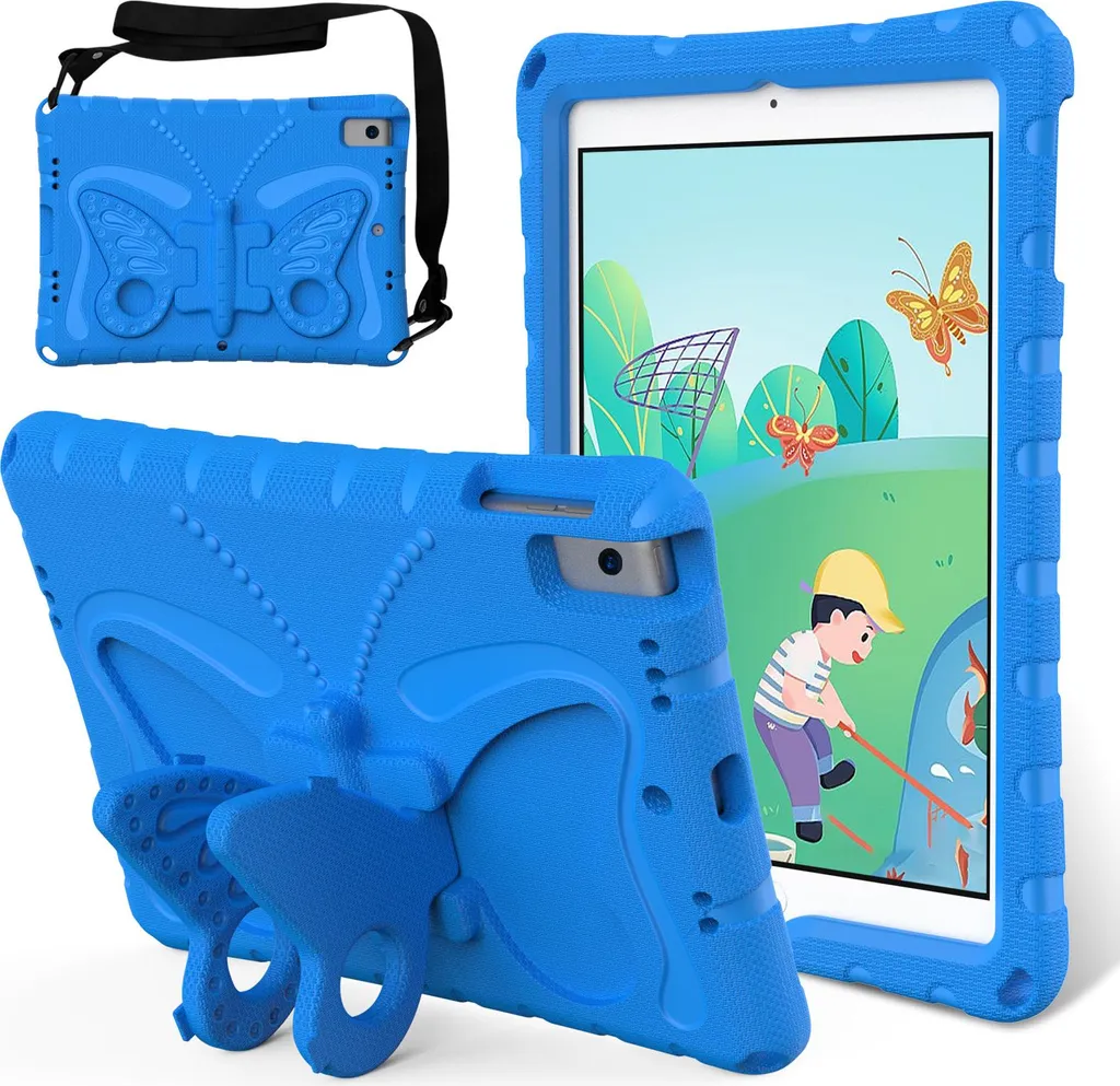 Cover iPad 10.2/10.5 Anti-Shock Kids - Custodia EVA con Tracolla Blu