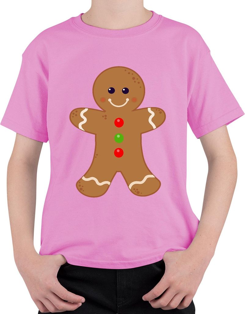 Lebkuchenmann süß Weihnachten Plätzchen Keks festlich Weihnachten Uni Kinder T-Shirt, Pink, 152