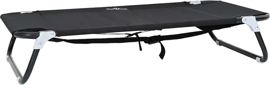 Lit pour chien vidaXL noir 90 cm en acier avec structure surélevée