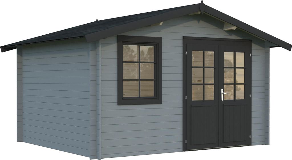 Palmako Gartenhaus Klara 10,4 m² - 28 mm Grau hellgrau/anthrazit
