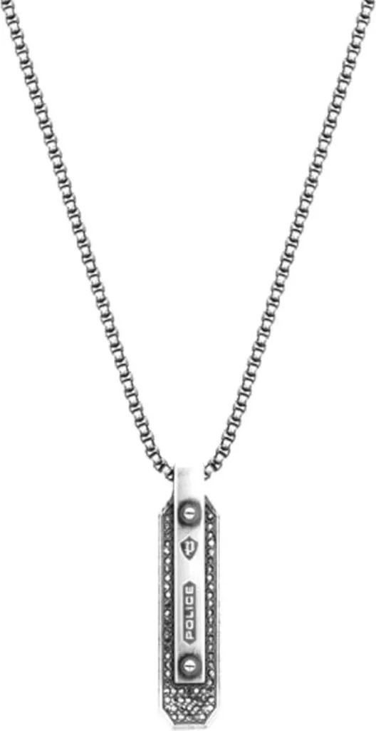 Pendentif Police pour homme, collier en acier au style urbain chic