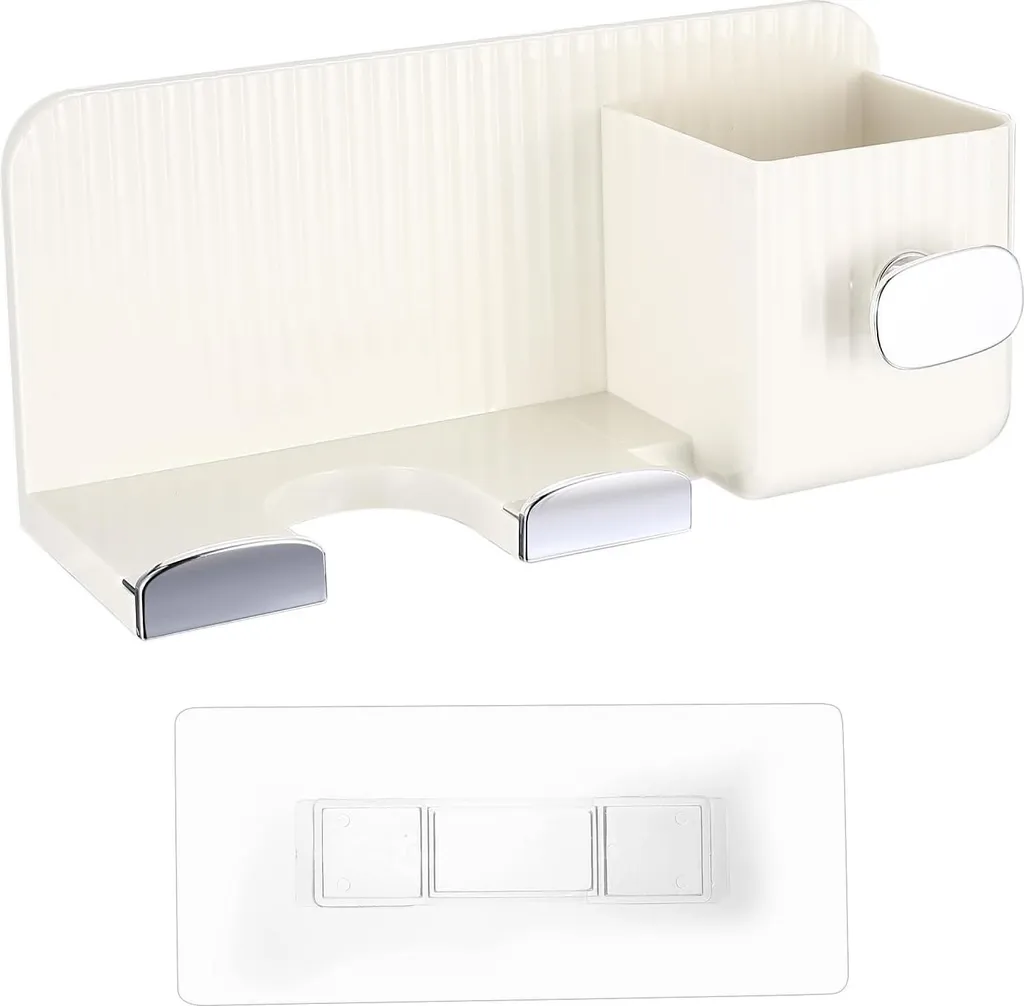 Support Sèche-Cheveux sans Perçage Fixation Murale Stable et Résistante - 2