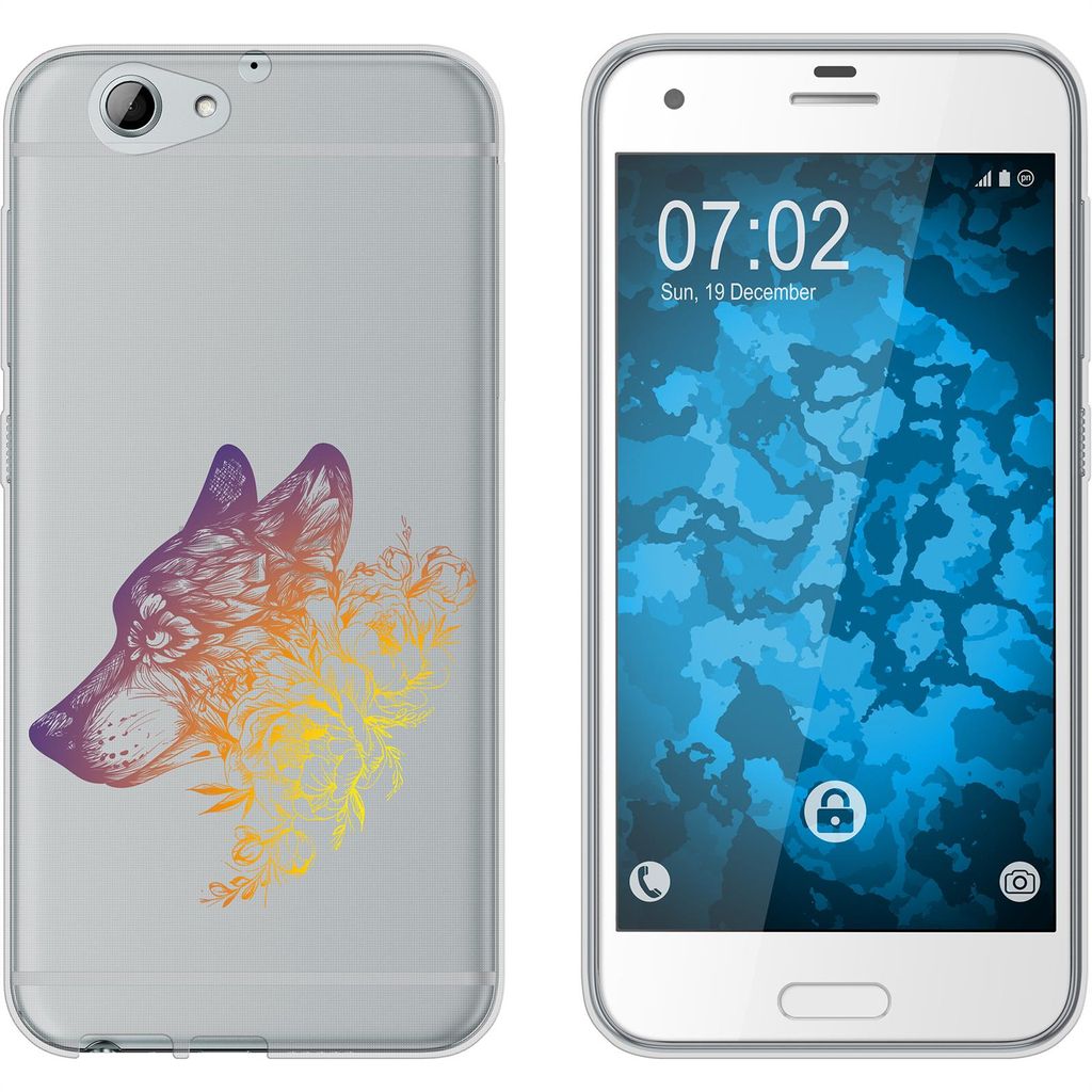 PhoneNatic Case kompatibel mit HTC One A9s Silikon-Hülle Floral Wolf M3-3