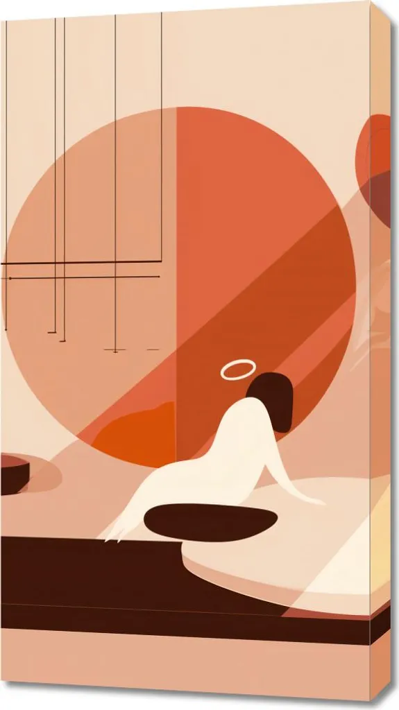 Image 50 x 90 cm Calme sous le soleil géométrique - Finir Mur Vide