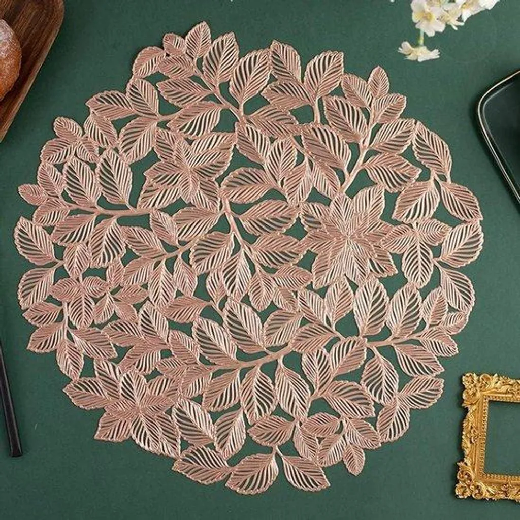 Sets de table en PVC rose lavables et thermorésistants pour salle à manger