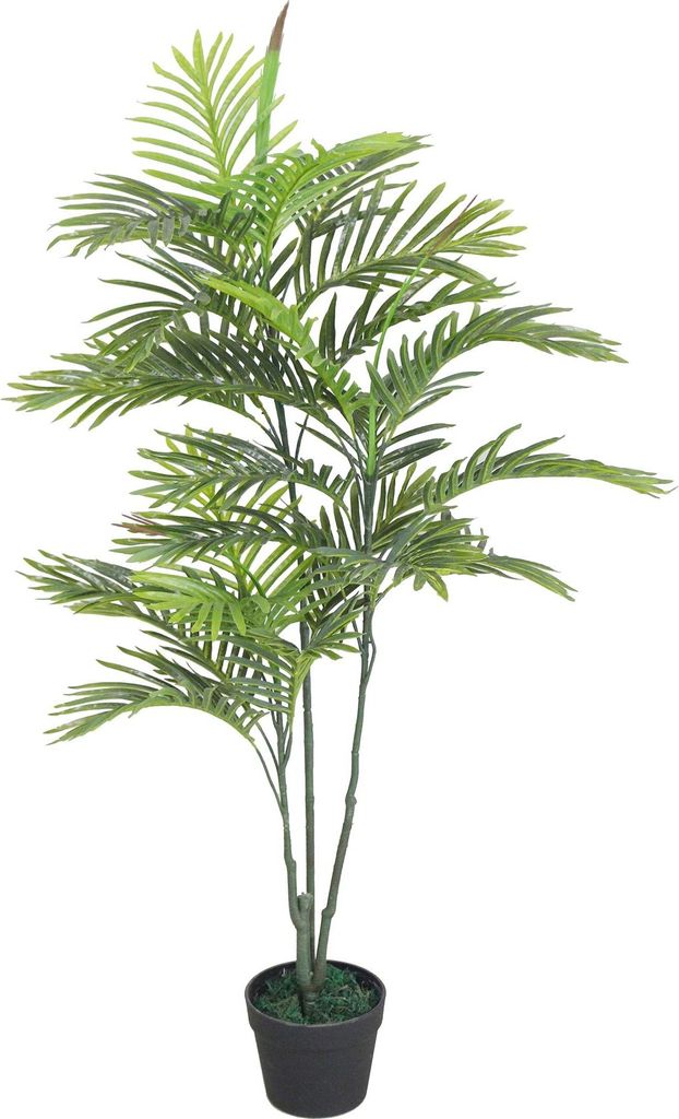 Kunstpflanze 120cm Palme Plastikstamm Zimmerpflanze Produktbild 