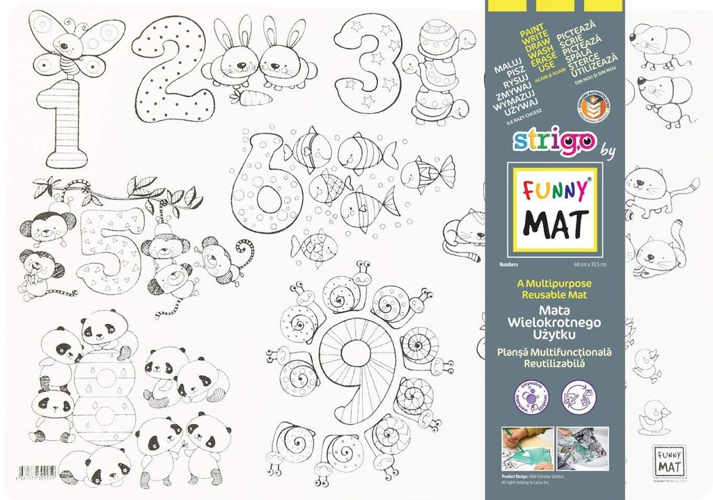 Funny Mat Tappetino da disegno con numeri 48 x 33,5 cm Immagine del prodotto 