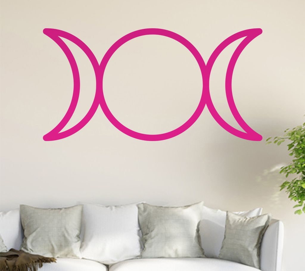 Dreifacher Mond - Triple Moon Wandtattoo in 6 Größen - Wandaufkleber Wall Sticker - Dekoration, Küche, Wohnzimmer, Schlafzimmer, Badezimmer