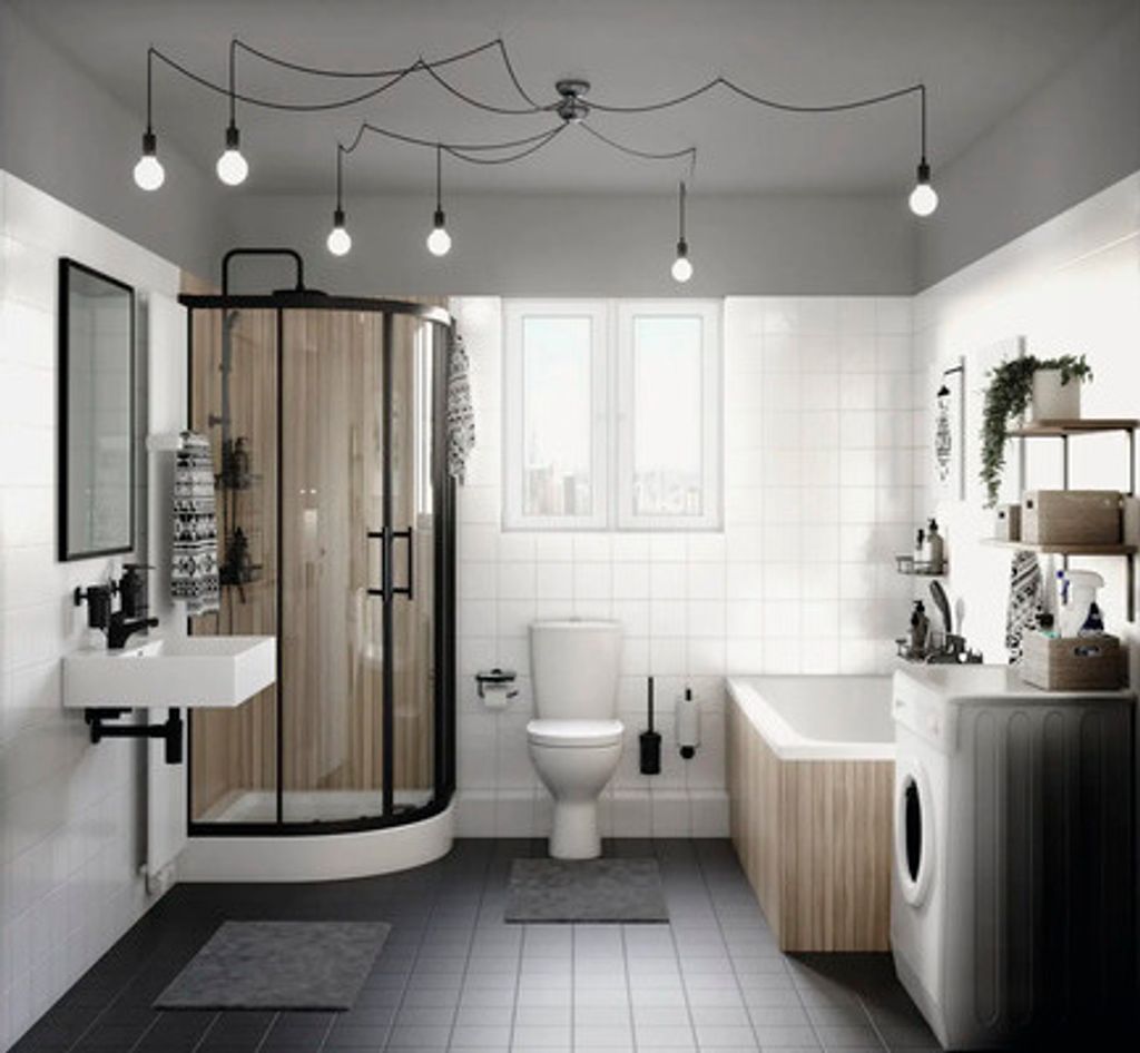 form&style Runddusche MOOREA black R550 90 x 90 cm Klarglas matt schwarz