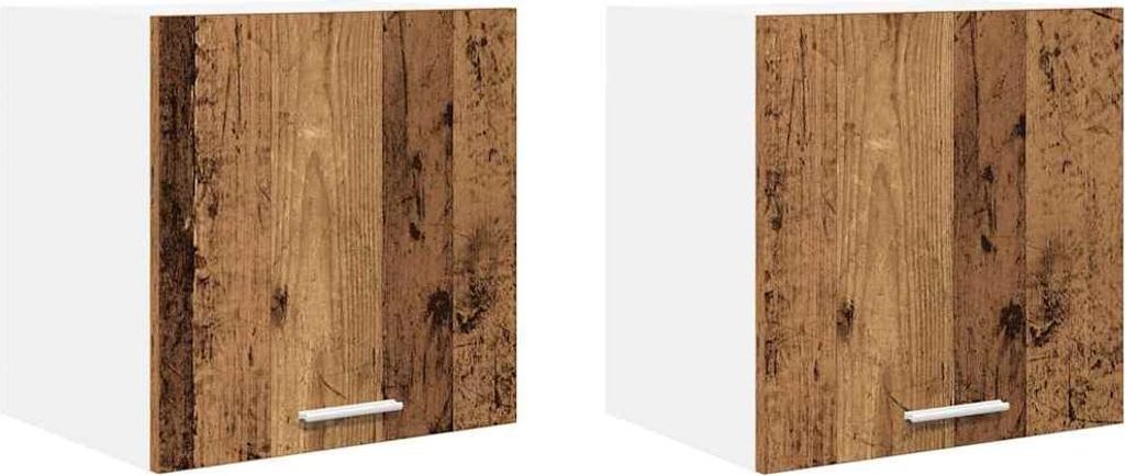 Hängeschrank Riga 2 pcs Altes Holz und Weiß 40 x 31 x 40 cm