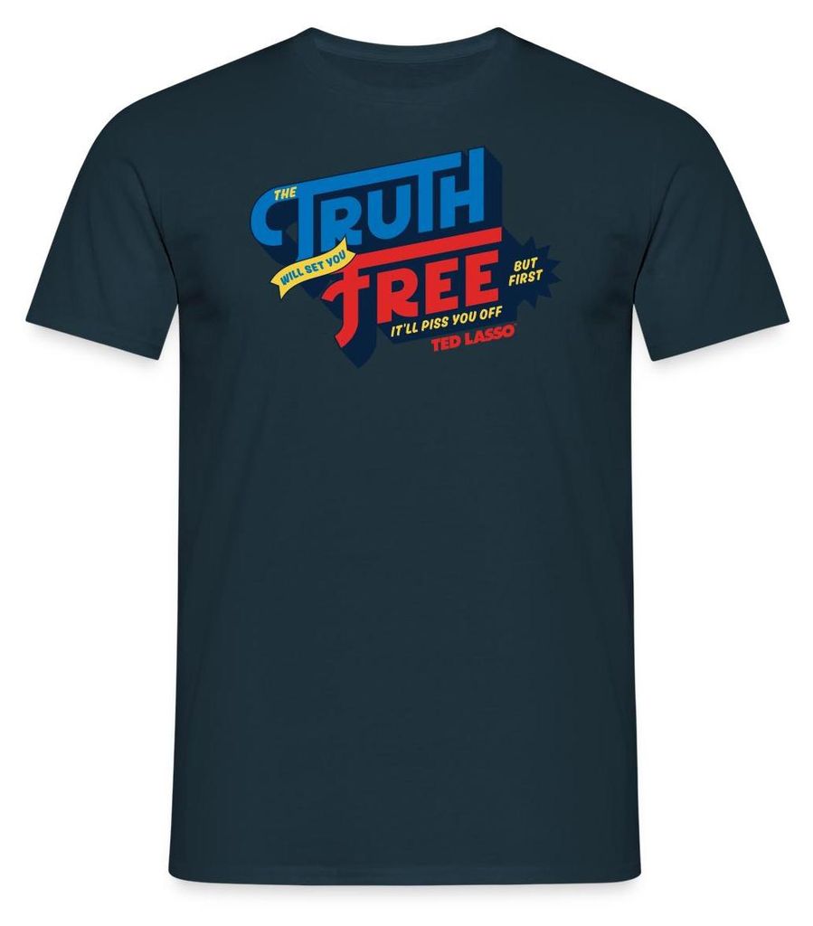 Spreadshirt Ted Lasso Zitat The Truth Will Set You Free Männer T-Shirt, M, Navy