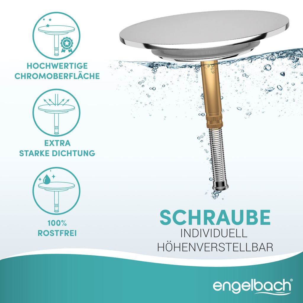 Engelbach® Badewannenstöpsel mit Universaler Passform - Produktbild 3