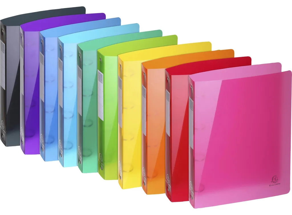 Lot de 10 Classeurs Scolaires et Bureau A4 Maxi 4 Anneaux Couleurs
