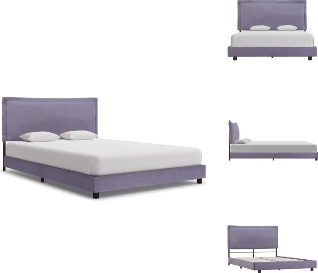 Cadre de lit gris clair en tissu 140x200 cm - Lit double vidaXL robuste