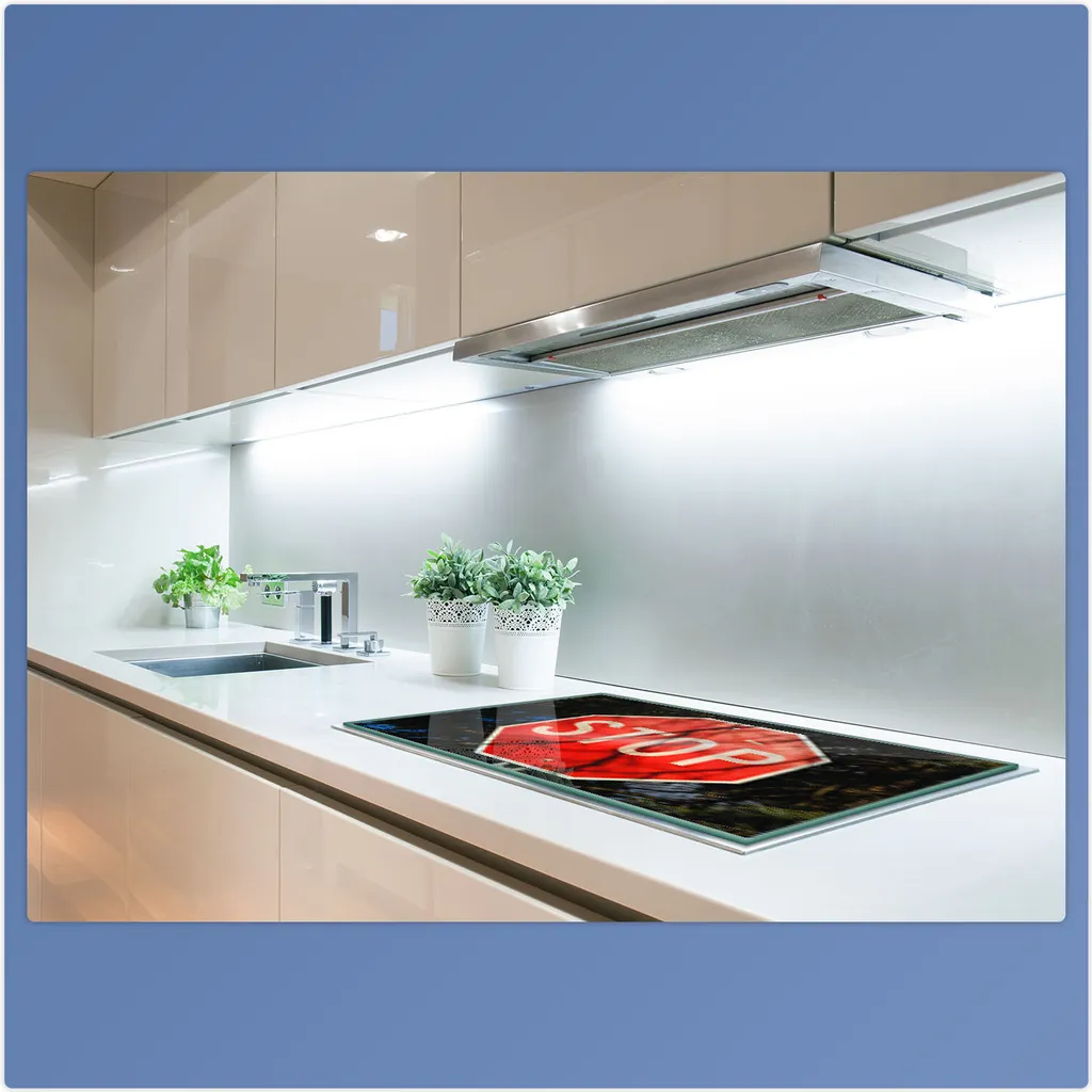 Piastra Copertura 80x52 Vetro Rosso | Elegante Alzatina per Cucina - 5