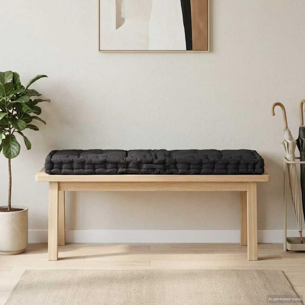 vidaXL Palettenkissen Baumwolle 120×40×7 cm Schwarz Produktbild 