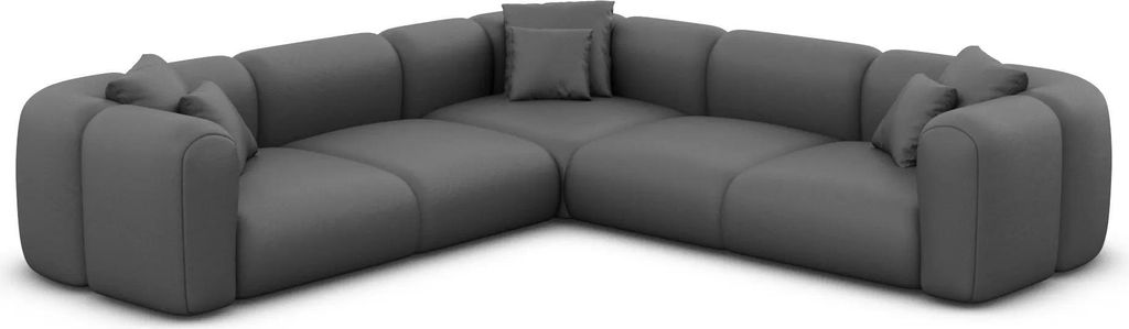 Echtleder Ecksofa Belio Dunkelgrau