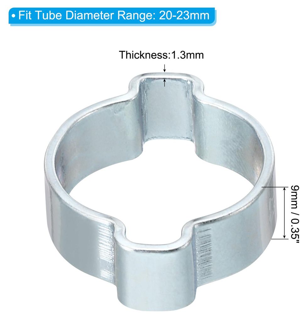 30 Stš¹ck Doppelohr Schlauchschellen, Einstellbare 2-Ohr Schlauchschellen ? 20-23mm, Verzinkter Zweiohrschellen, Schlauch Klemmplatten fš¹r Ful...