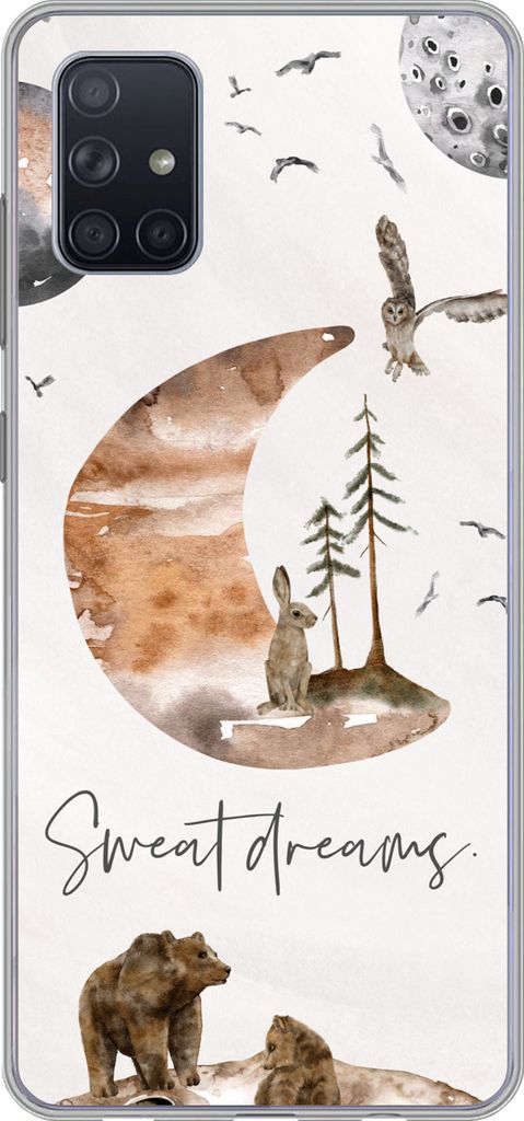 MuchoWow Handyhülle Schutzhülle Hülle für Telefoonhoesje Samsung Galaxy A71 Kinder - Tiere - Sprichwörter Silikon Softcase Handy Hülle - Ka...