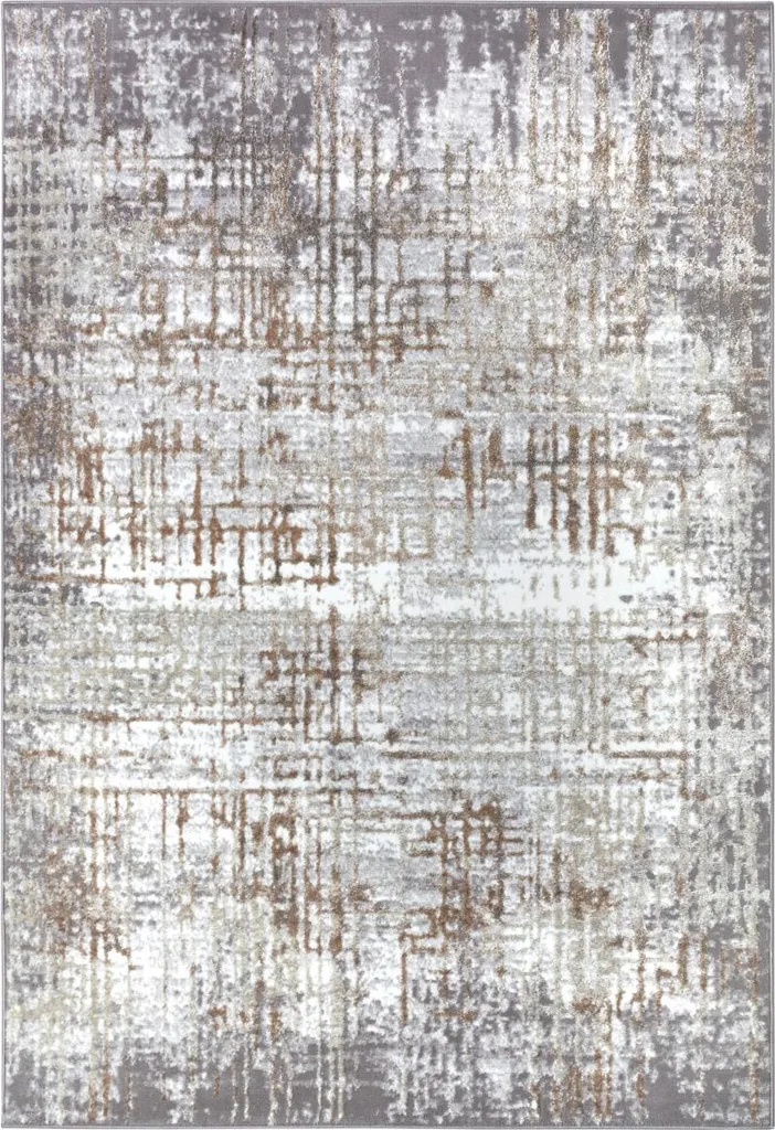 Tapis de salon moderne abstrait Hanse Home Shine coloris gris et crème
