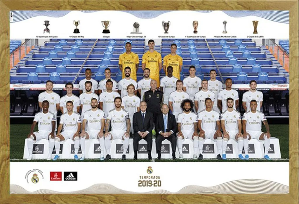 Poster Real Madrid Squadra con Cornice Shinsuke Maxi Rovere e Vetro Acrilico