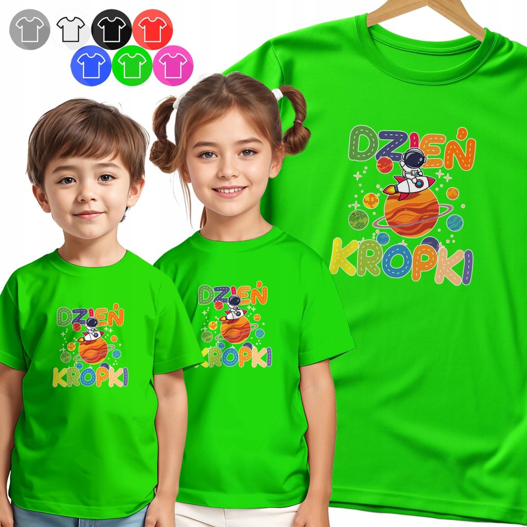 Kinder-T-Shirt Dots Tag Raum Astronaut Planeten Punkt - 98 Xxs