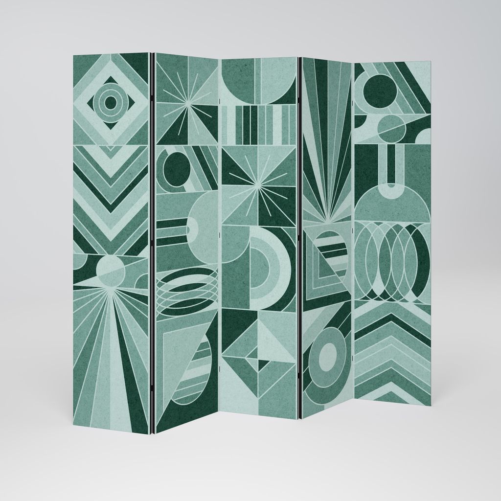 SpaceRebels Paravent Raumteiler - 5-teilig Raumtrenner, Druck 1-Seite - Raumtrenner - Trennwand Wohnung - Room Divider - Spanische Wand Deko Modern...