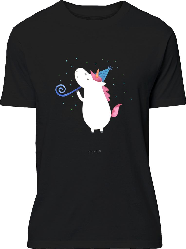Mr. & Mrs. Panda Tshirt Einhorn Party - Schwarz - Geschenk, Unicorn, Grafik-T-Shirt, T-Shirt mit Spruch, Disco, Club, Fest, S, Geburtstag, Einhörn...