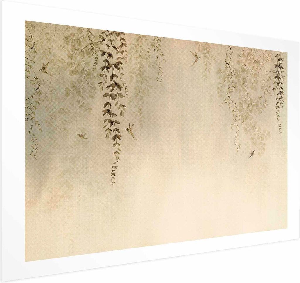 Posterpapier Poster - Beige Hummingbirds 42x29.7 cm Blätter e-C-10068-ao-a